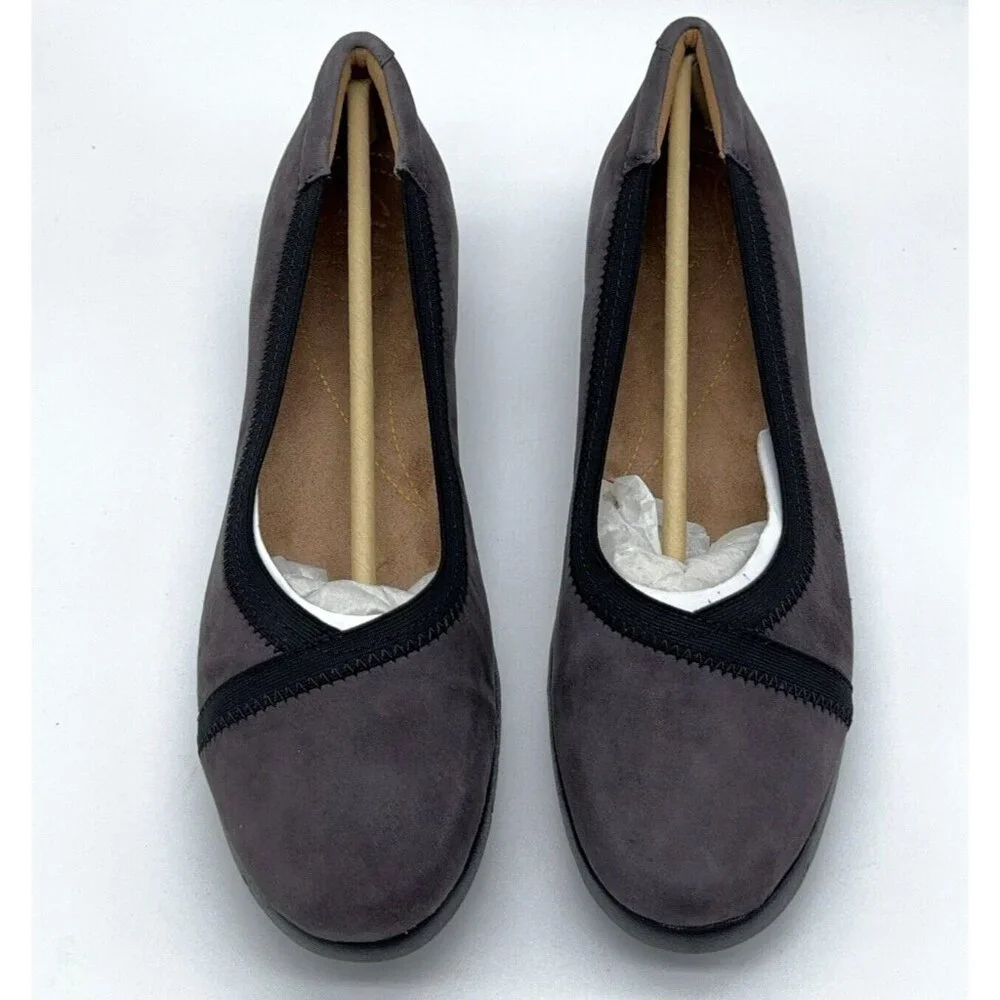 Clarks Artisan Nubuck Leather Slip On Shoes Daelyn Hill Purple Grey Platform 9 M - Picture 4 of 12